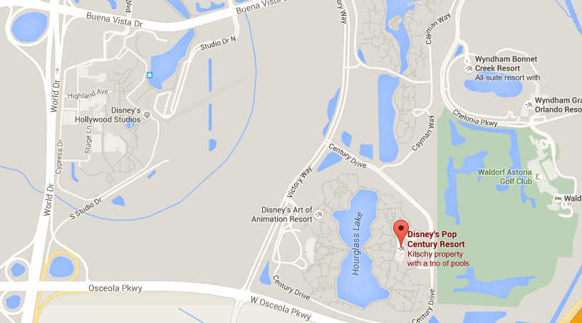 disney pop century resort ubicacion location